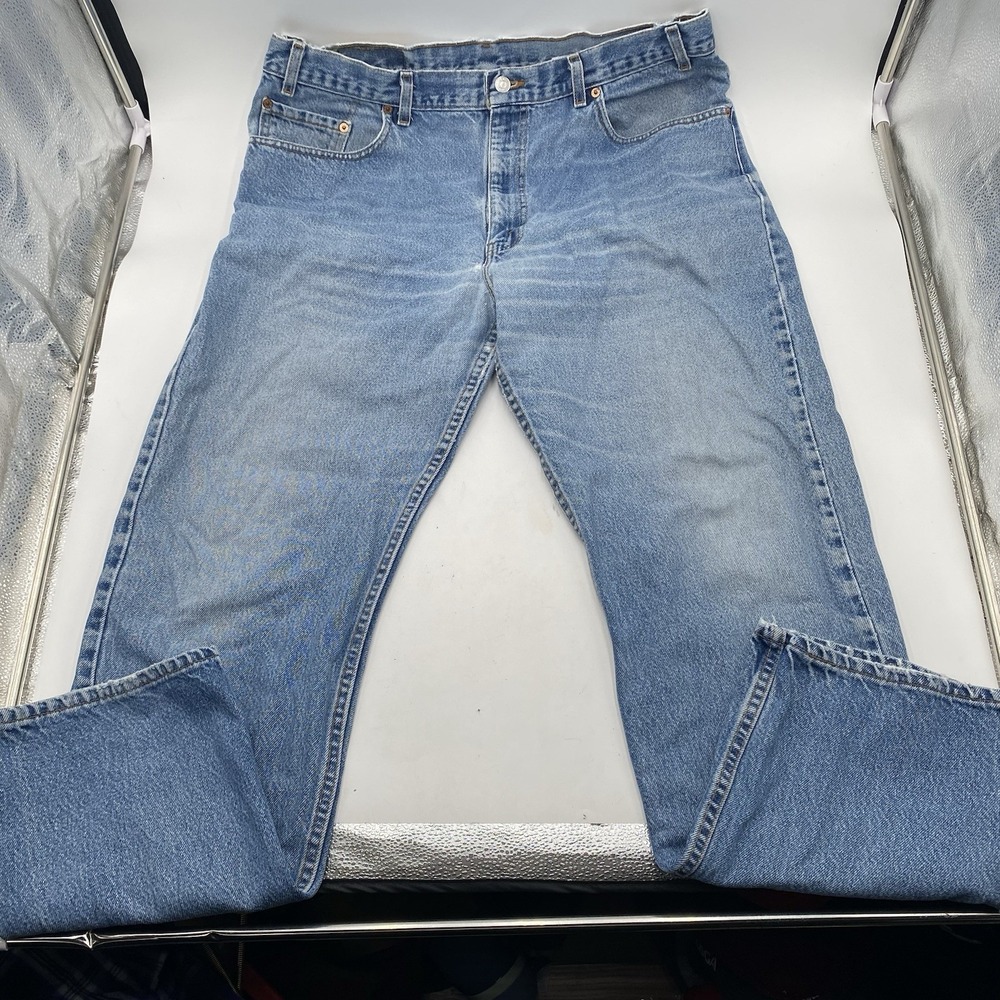 VTG Levis 505 Jeans Mens 40x32 Blue Regular Straight Made in USA 80s Denim Worn